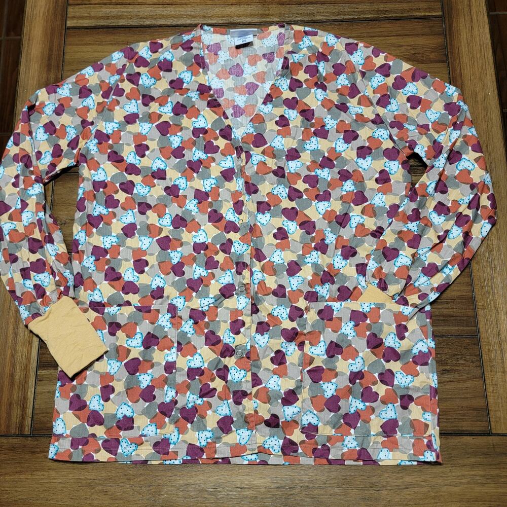 May-Hill Uniforms Autumn Hearts Full Snap LS Jacket - Size XS